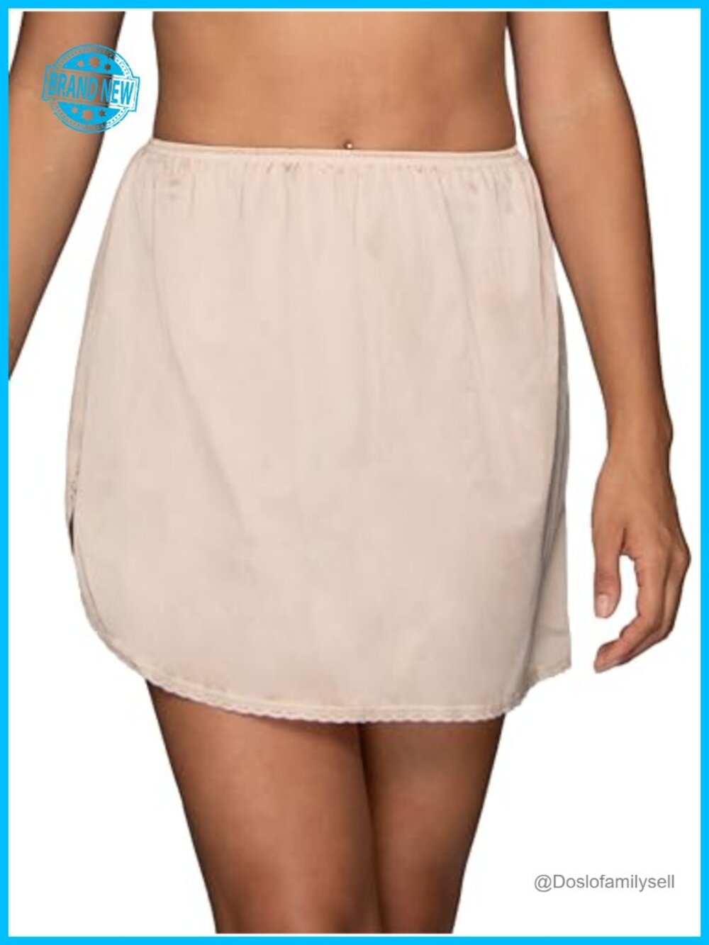 Womens Anti-Static Nylon Half Slip for Under Dresses Waist Design